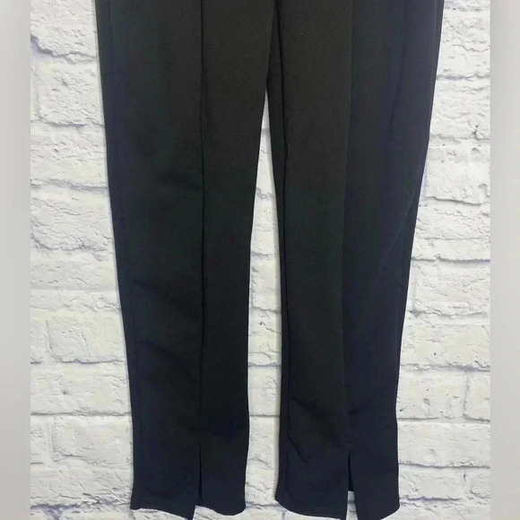 Pretty Little Thing Black Front Split Straight Leg Pants - Picture 4 of 7